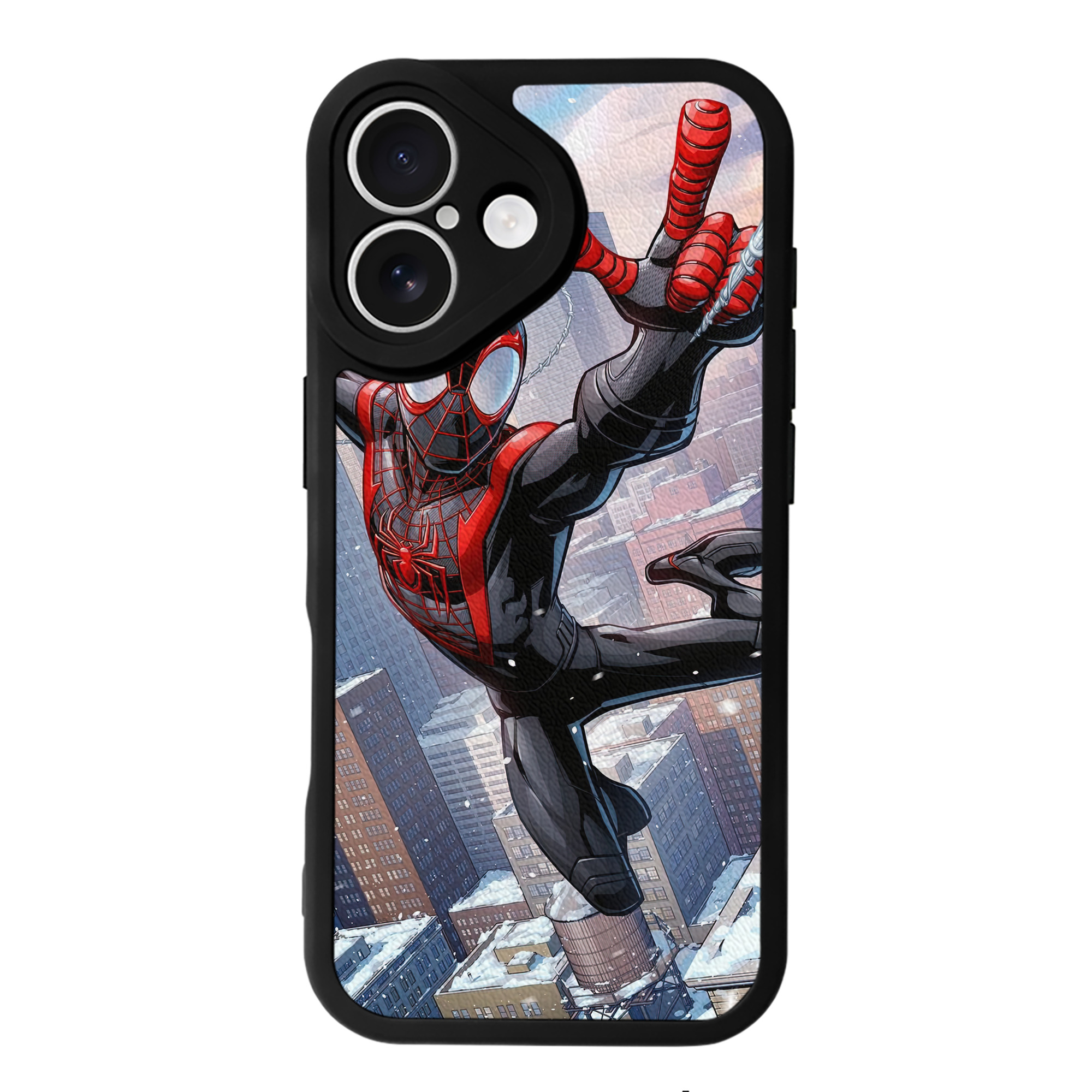 （画像用） Spider Man スパイダーマン 【iPhone 16シリーズ対応】シリコンスマホケース（レザー調） 材質：シリコン